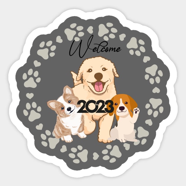 Welcome 2023 Sticker by TextureMerch